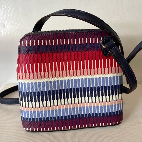 Lauren Ralph Lauren Red White Blue Crossbody Bag Lindley Alissa - Picture 5 of 16